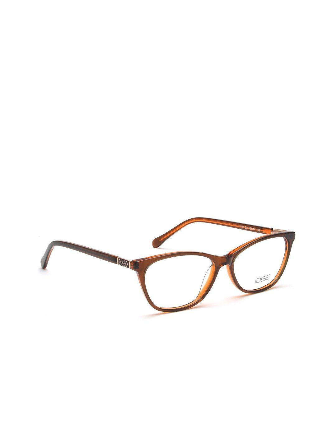 idee women brown full rim rectangle frames