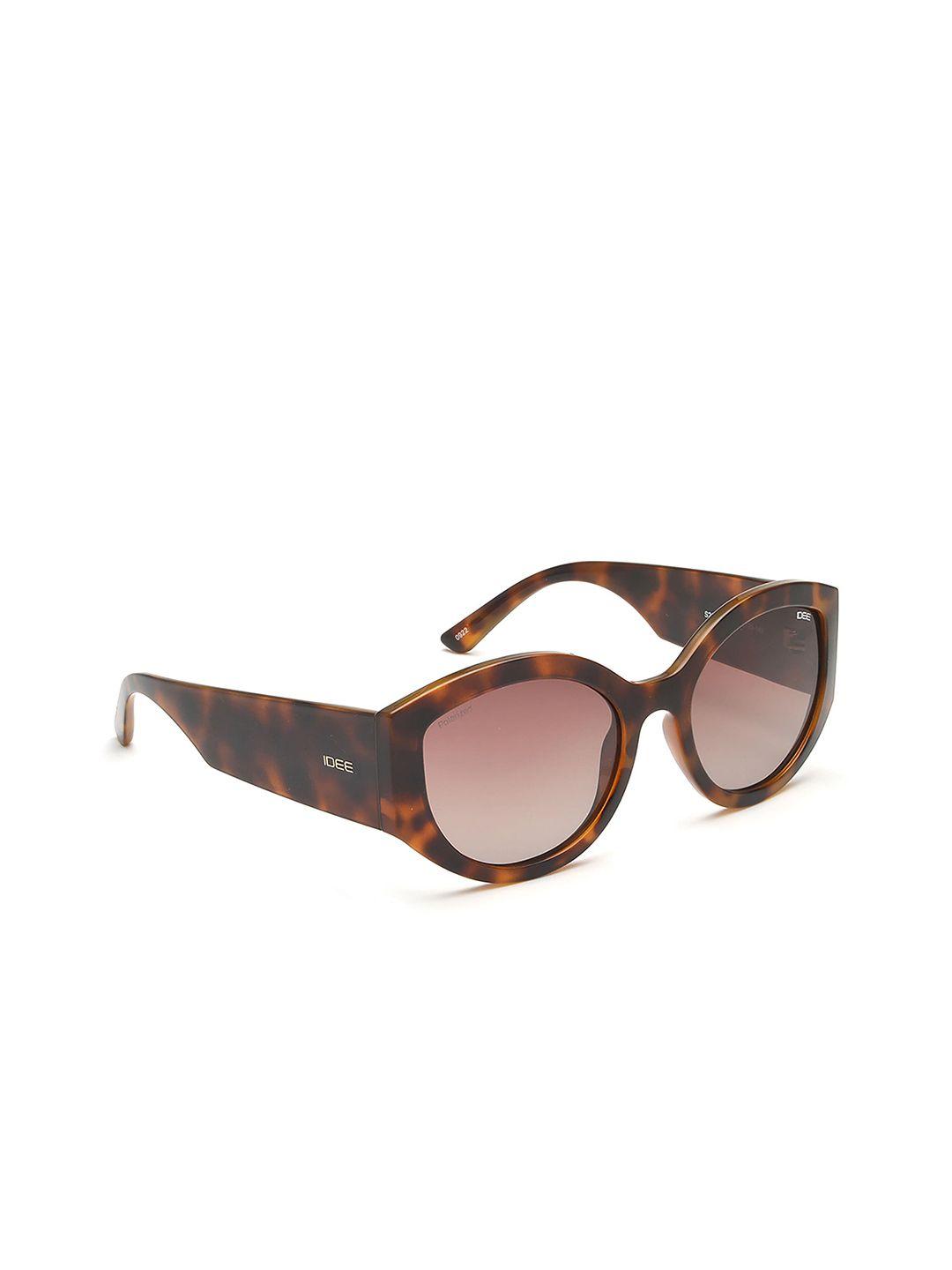 idee women brown lens & brown cateye sunglasses with uv protected lens