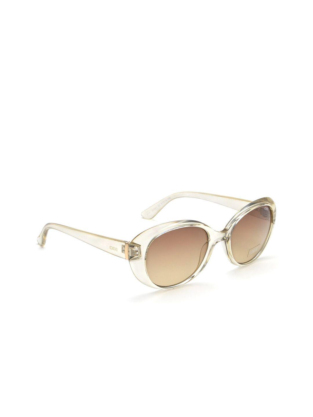 idee women brown polarised oval sunglasses