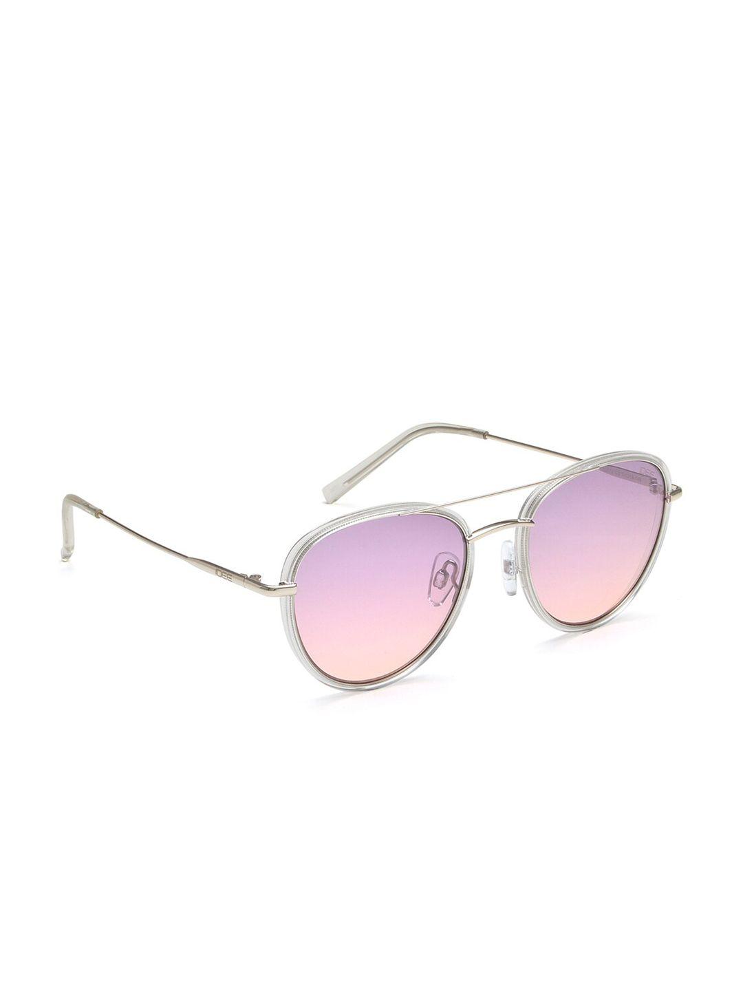 idee women pink lens & silver-toned oval sunglasses with uv protected lens ids2772c3sg