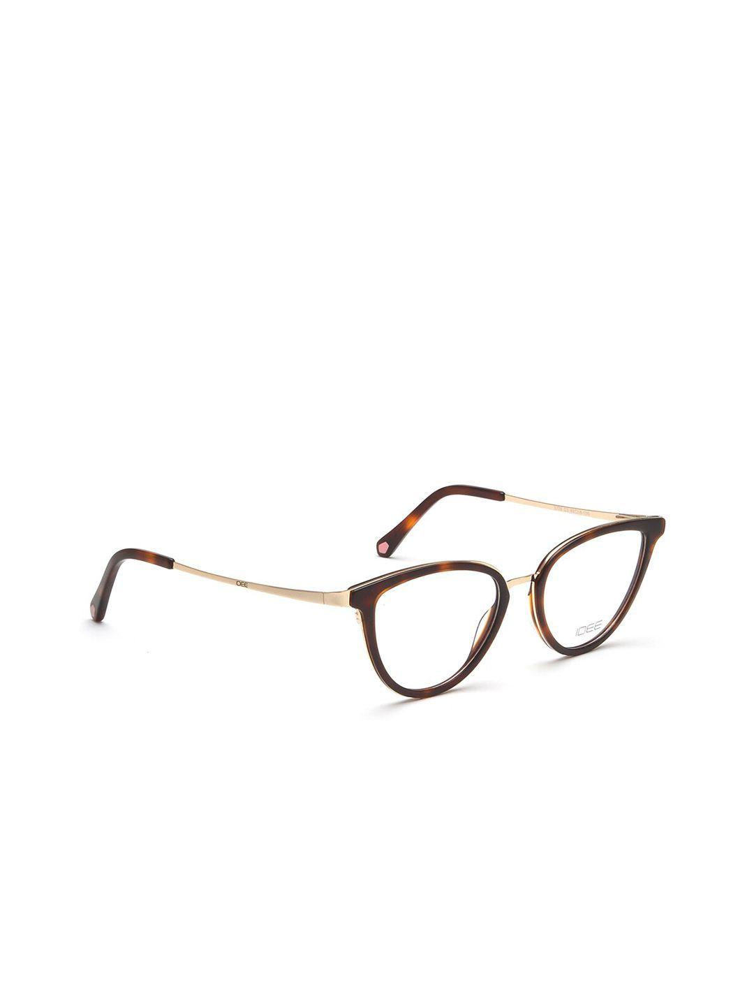 idee women white & brown solid full rim cateye frames