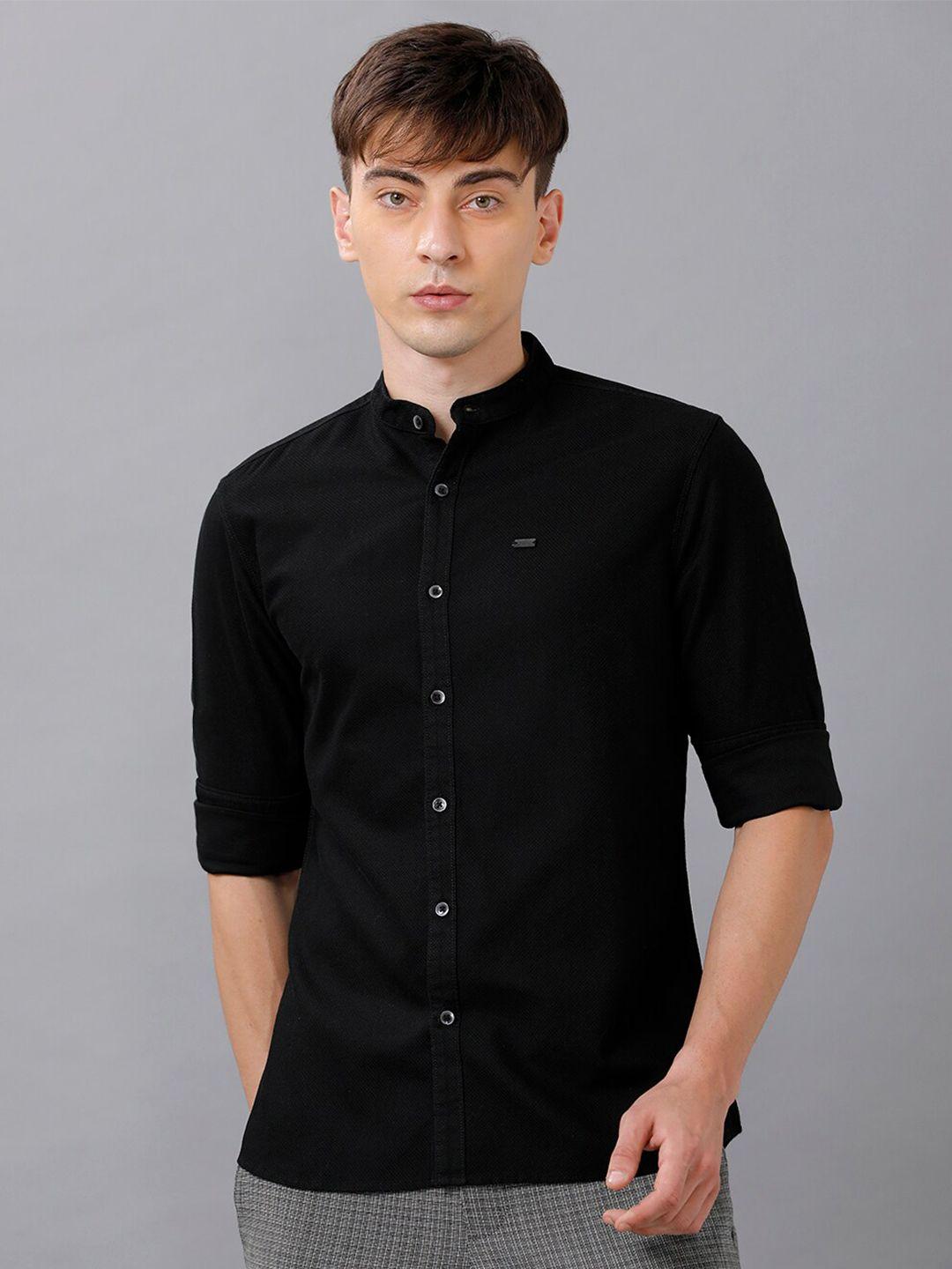 identiti men black comfort slim fit casual shirt