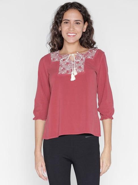 identiti pink embroidered tunic