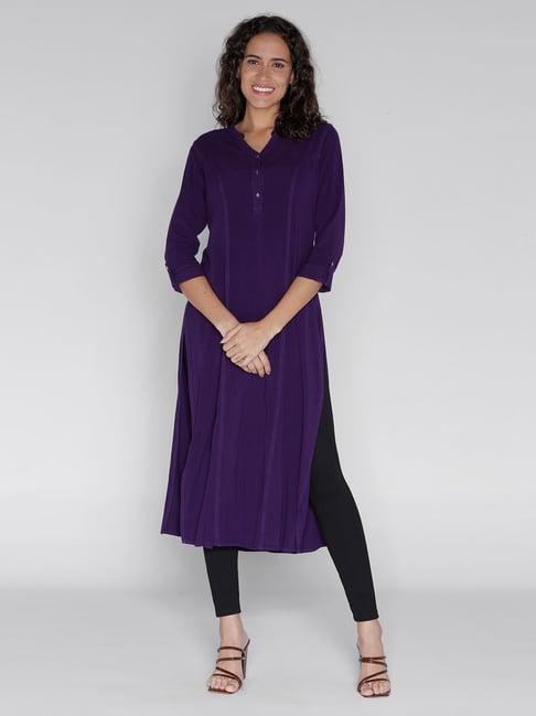 identiti purple slim fit tunic