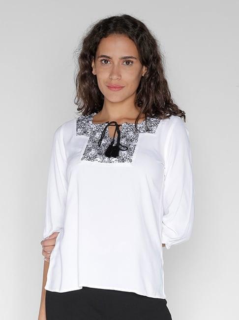 identiti white embroidered tunic