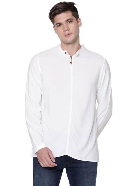 identiti white tapered fit short kurta