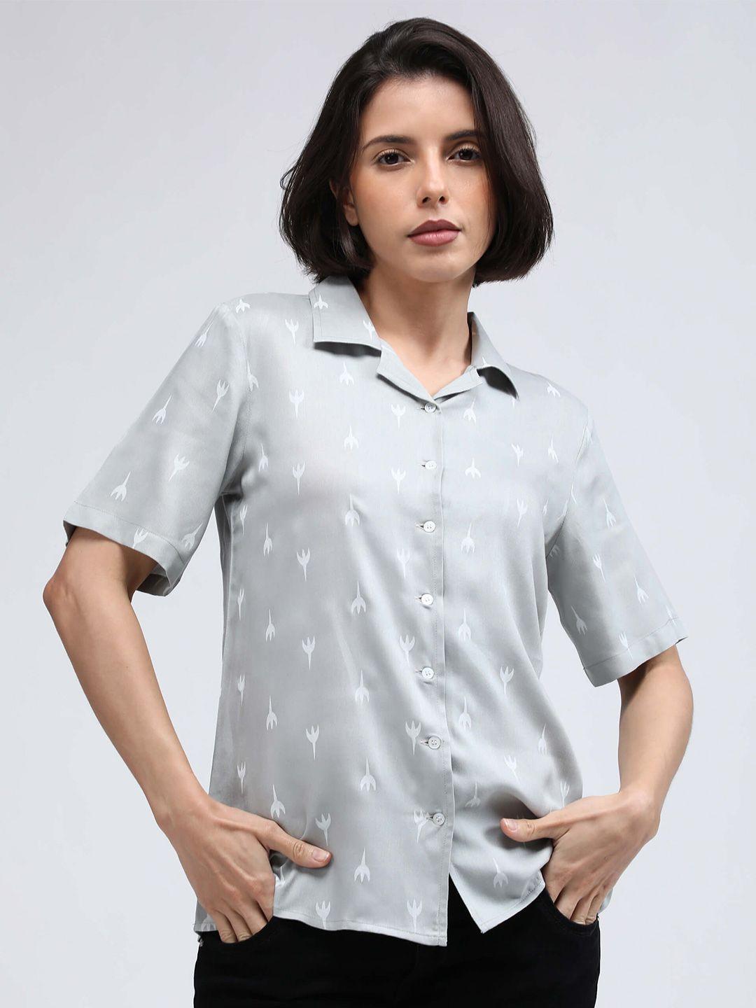 idk conversational printed shirt style top