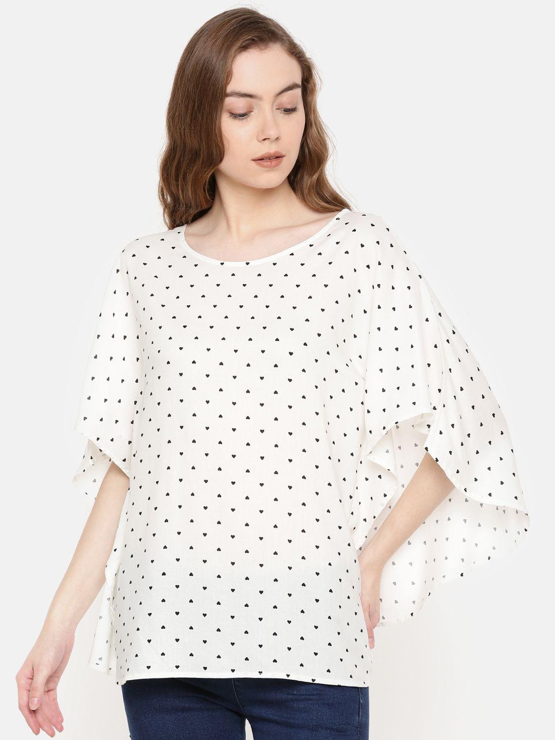 idk women white & black printed kaftan top