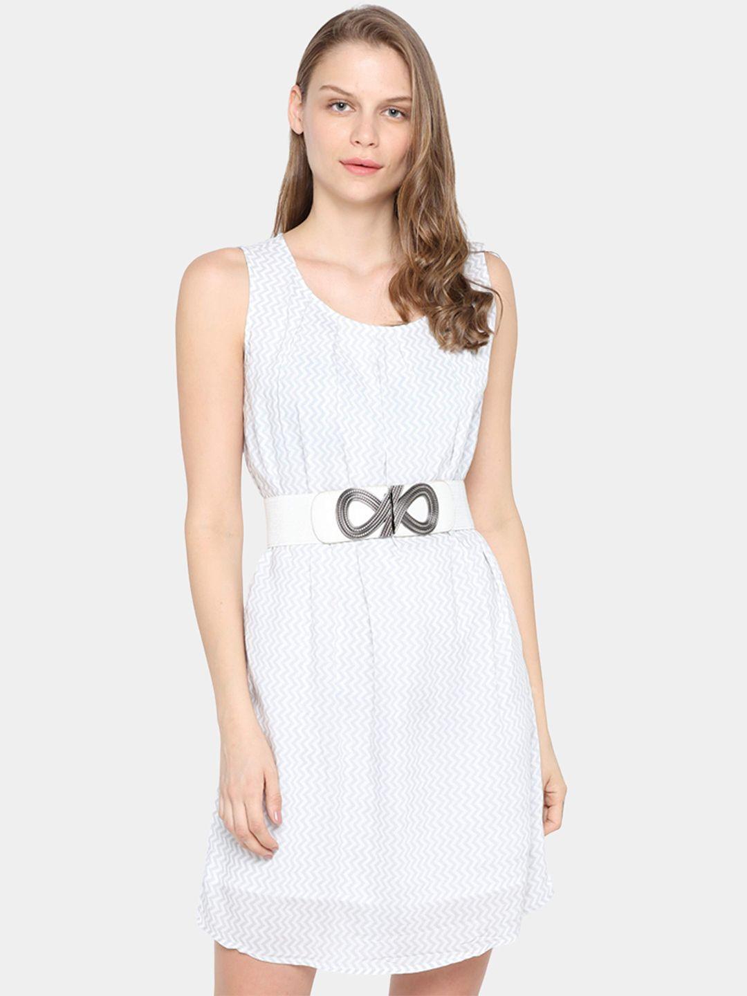 idk women white & magnolia fit & flare dress