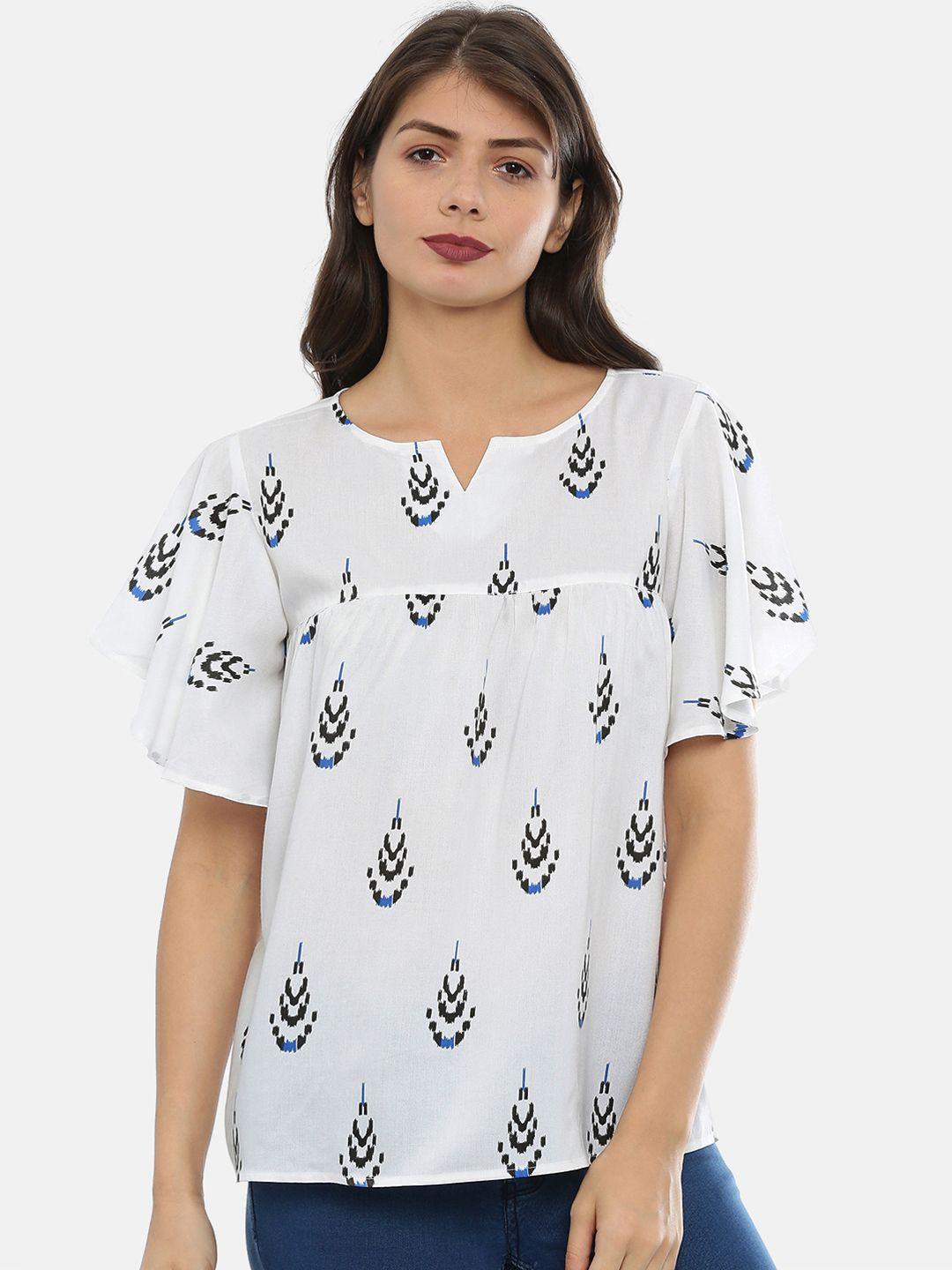 idk women white printed top