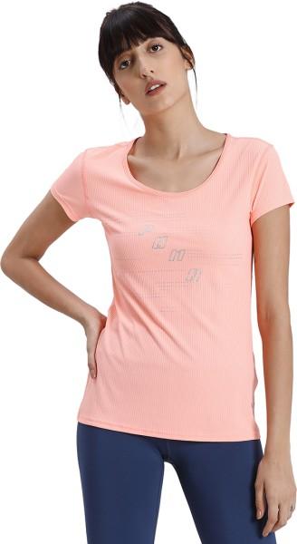 ignite s/s logo tee women solid round neck polyester beige t-shirt