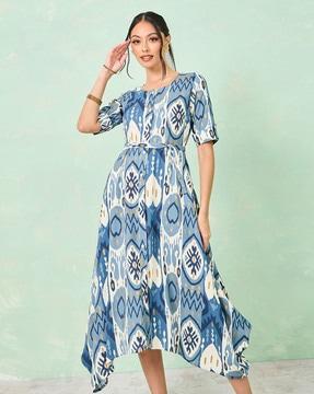 ikat a-line dress