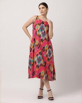 ikat a-line dress