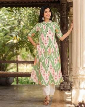 ikat a-line kurta