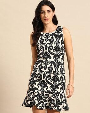 ikat fit and flare dress