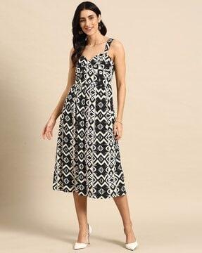 ikat fit and flare dress