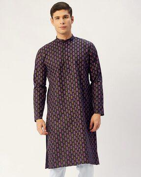 ikat full-sleeve long kurta