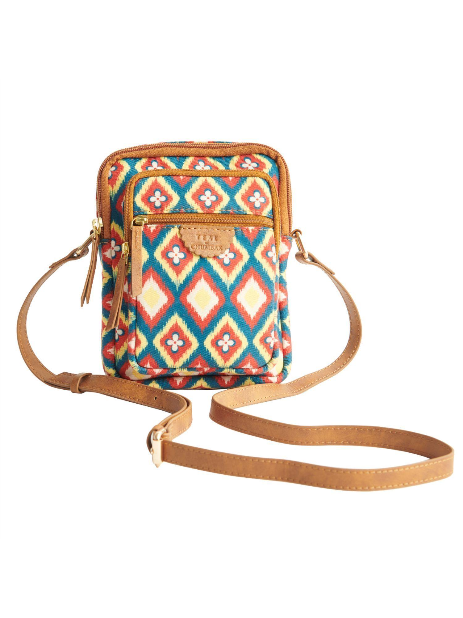 ikat glow wallet sling bag - blue