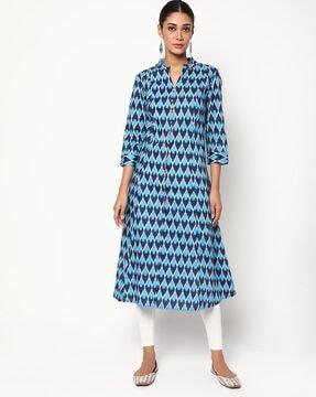 ikat print a-line kurta