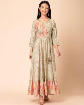 ikat print angrakha kurta