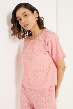 ikat print cotton blouse - light pink