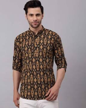 ikat print cotton short kurta