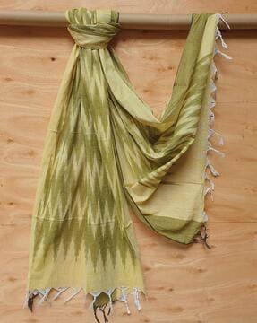 ikat print handloom woven cotton dupatta