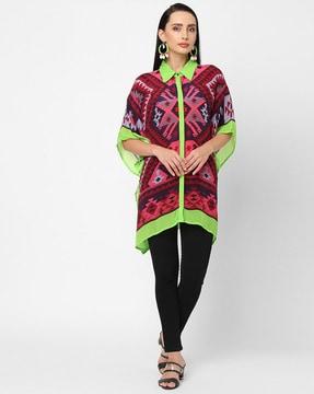 ikat print kaftan shirt