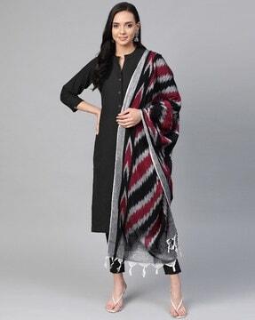 ikat print kurta set with dupatta