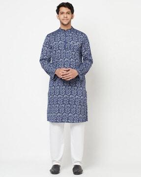 ikat print long kurta