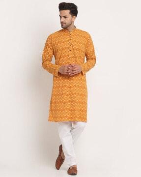 ikat print long kurta