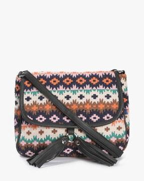 ikat print sling bag