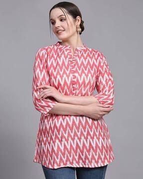 ikat print straight tunic