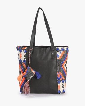 ikat print tote bag