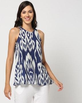 ikat printed regular top