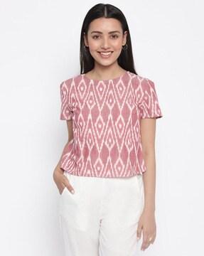 ikat round neck top