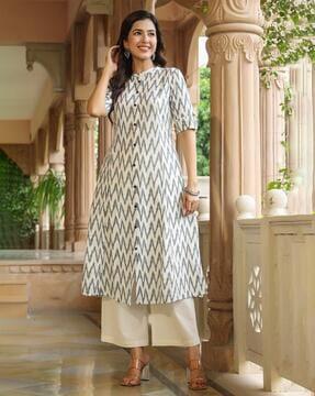 ikat straight kurta