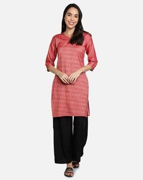 ikat straight kurta