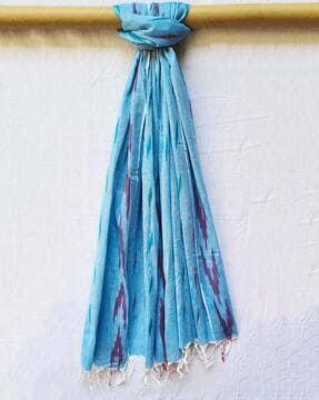 ikat woven dupatta with tassels