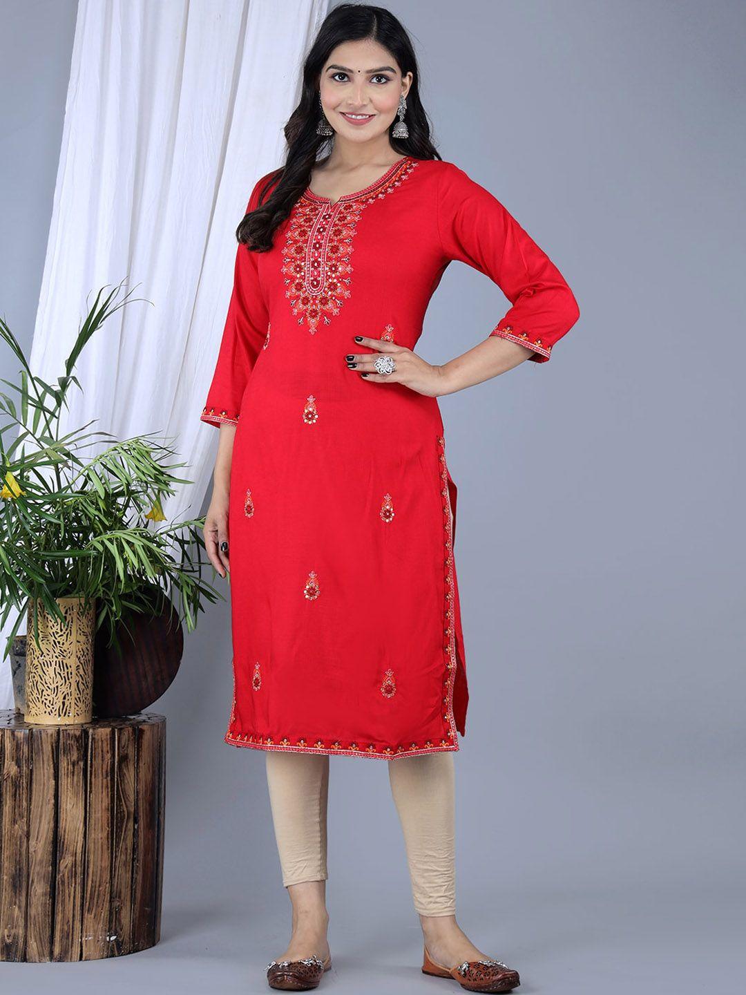 ikdaiya ethnic motifs embroidered sequinned kurta