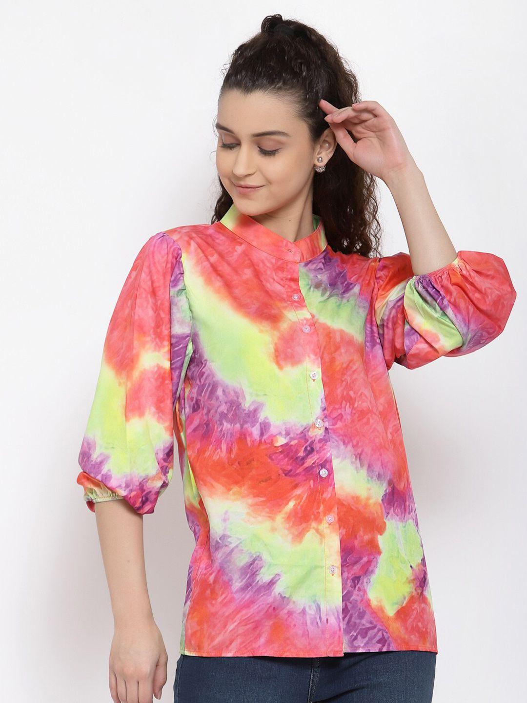 iki chic multicoloured extended sleeves styled back top
