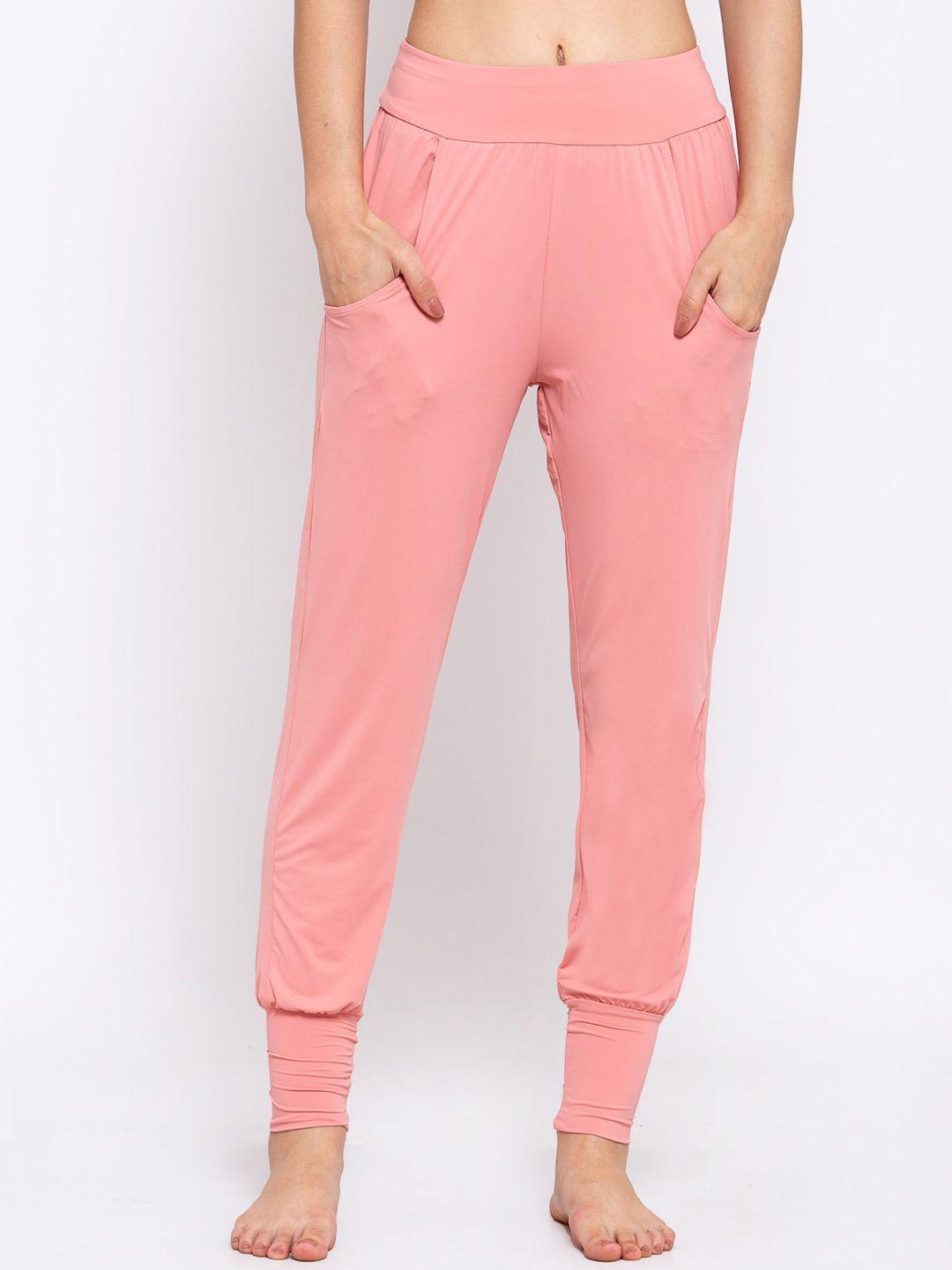 iki chic women pink solid lounge pants