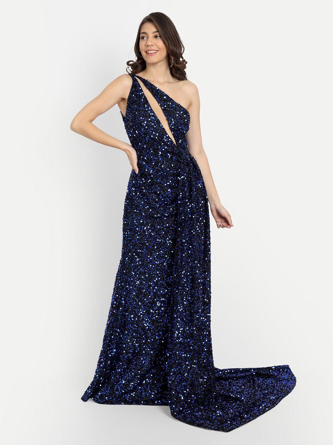 iki chic navy blue floral scuba maxi dress