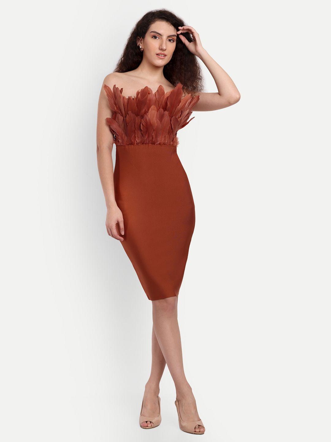 iki chic strapless bodycon dress