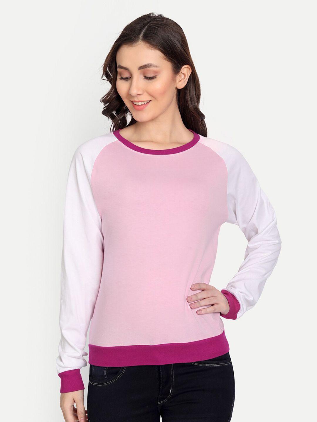 iki chic women pink colourblocked t-shirt