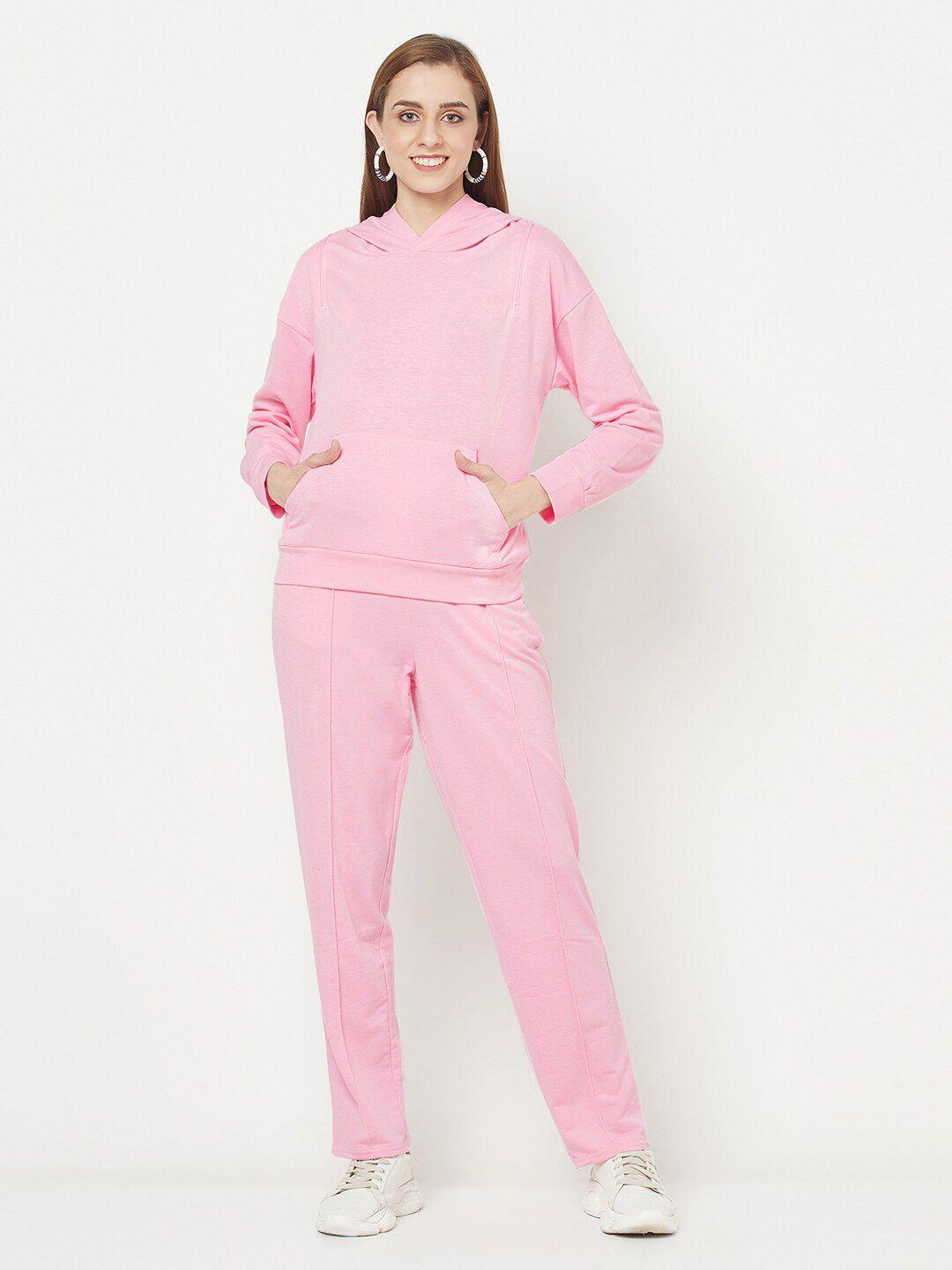 iki chic women pink solid clothing set