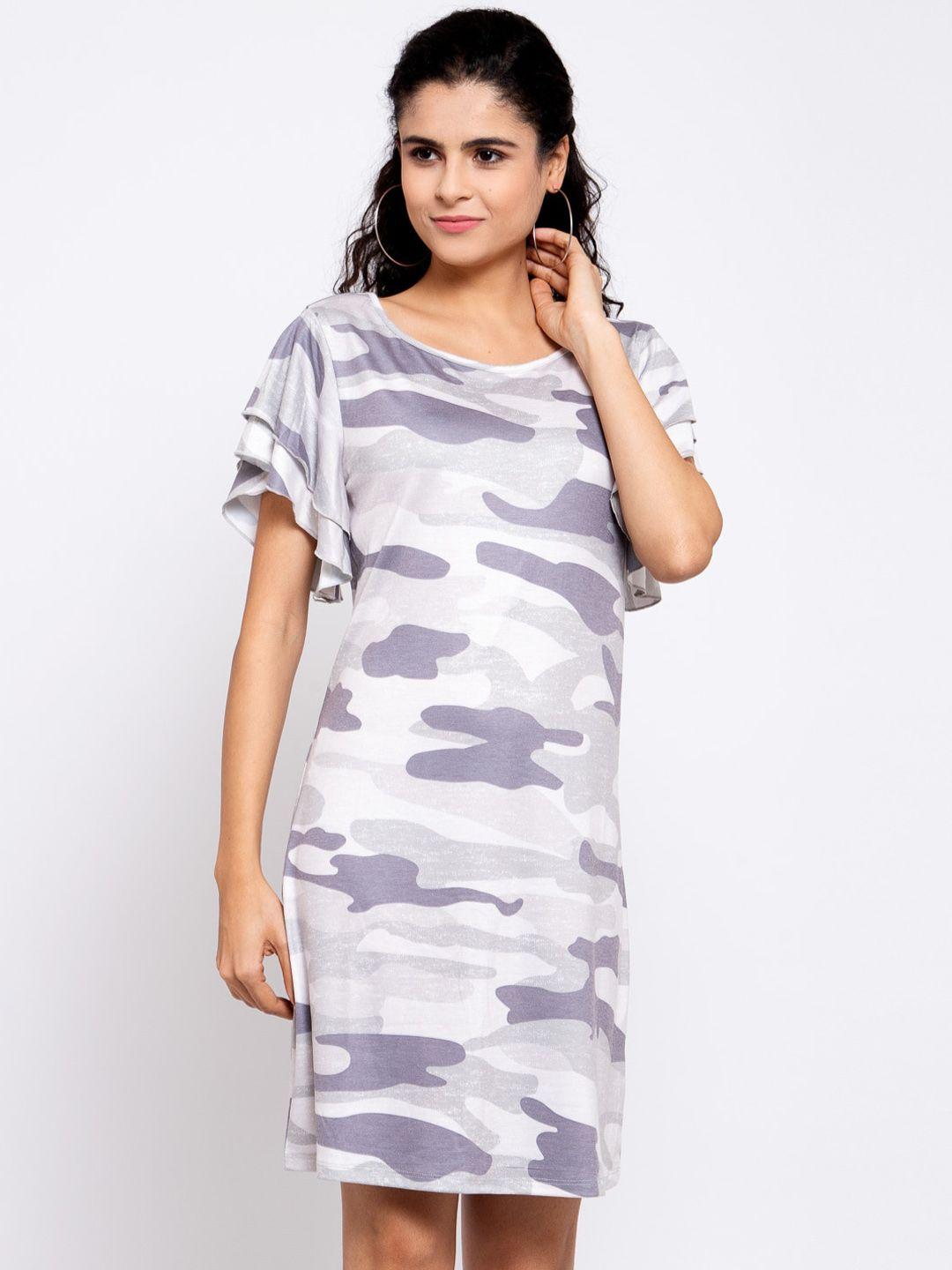 iki chic women white printed t-shirt dress