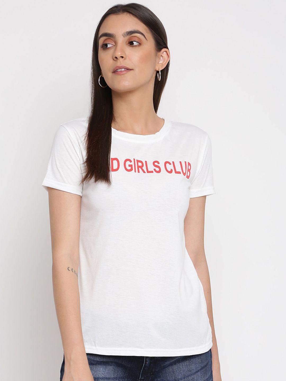 iki chic women white solid t-shirt