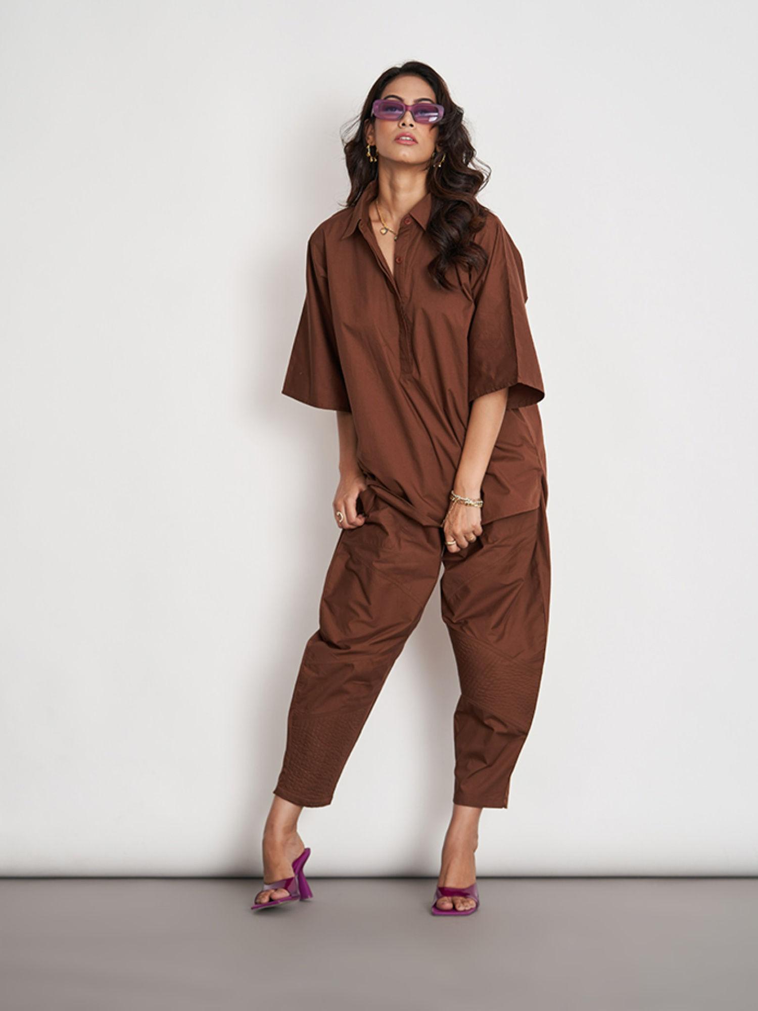 ikigai co ord set downtown brown (set of 2)