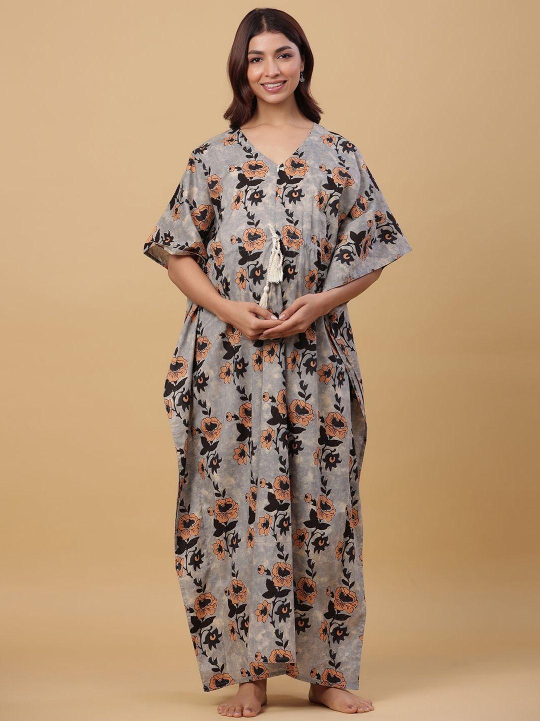 ikk kudi by seerat floral maternity kaftan maxi pure cotton nightdress